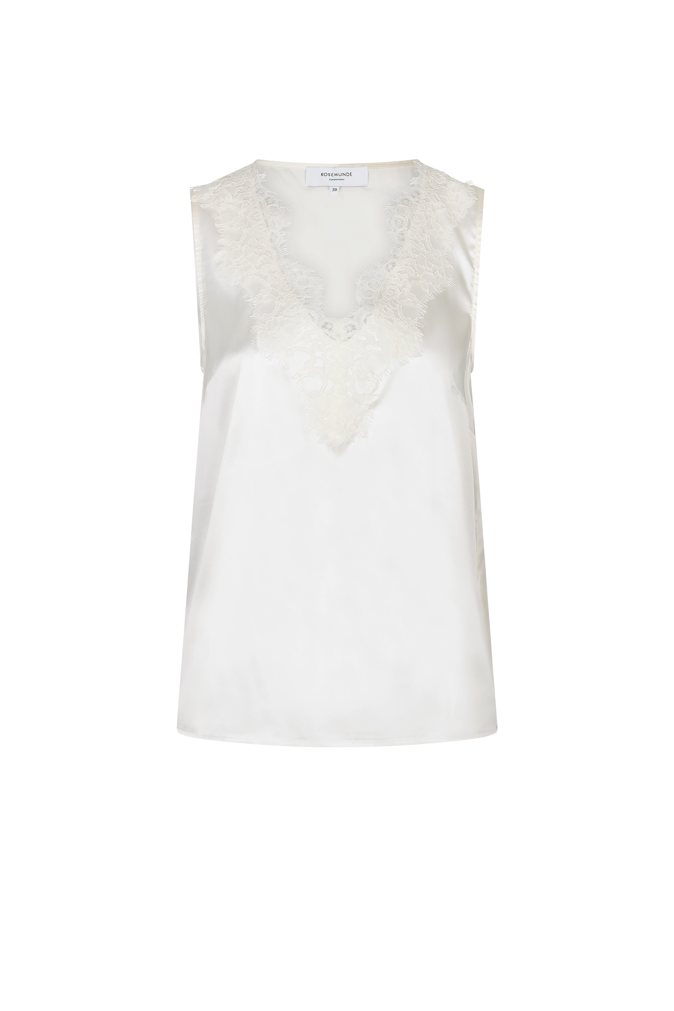 Jade Seiden-Spitzen-Top Off-white