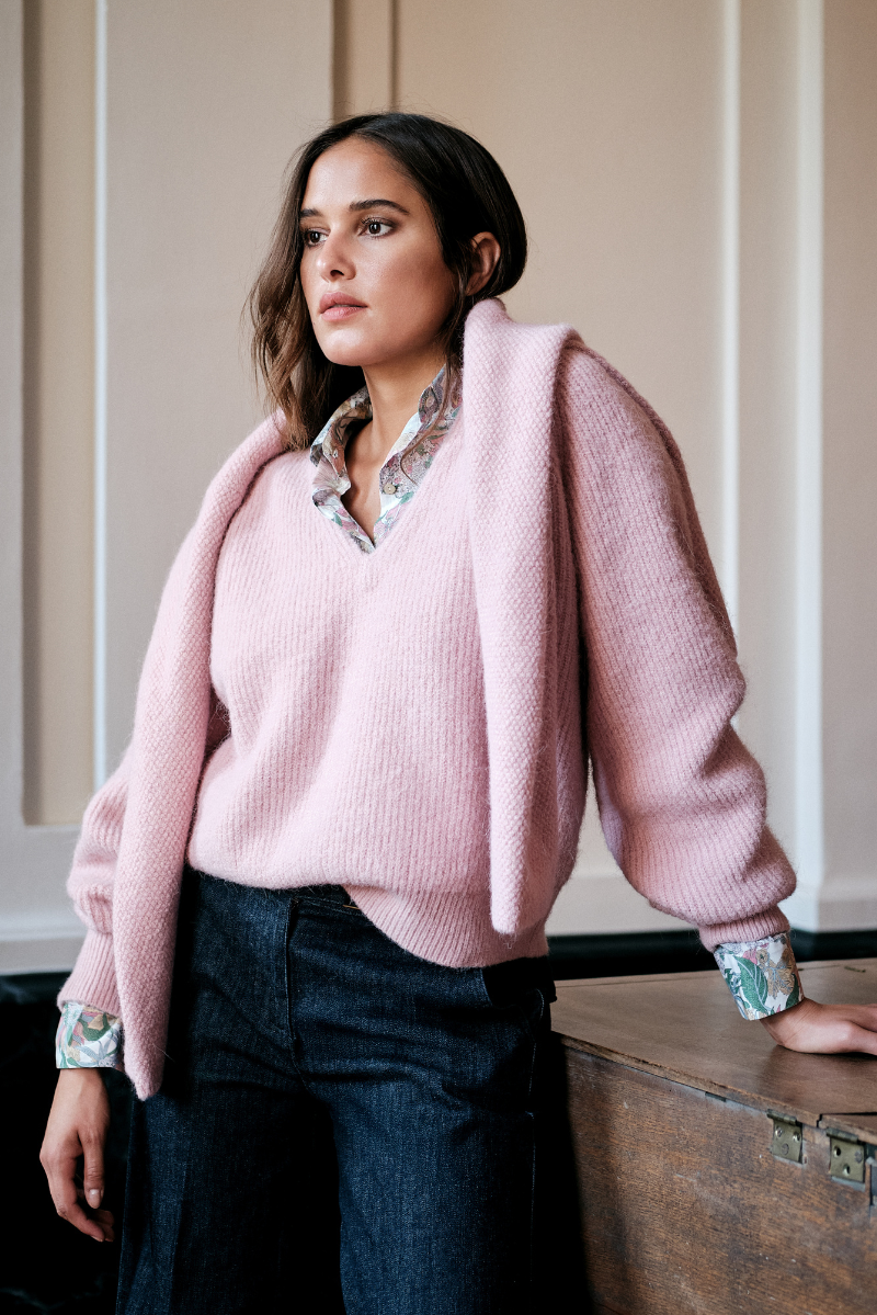 Mayla Bluse Rosa Druck