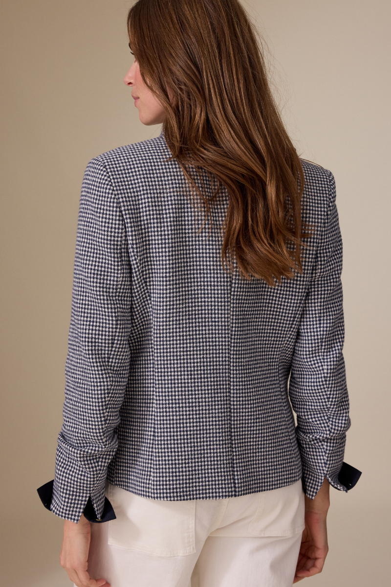 Kayla Blazer Marine-navy Print