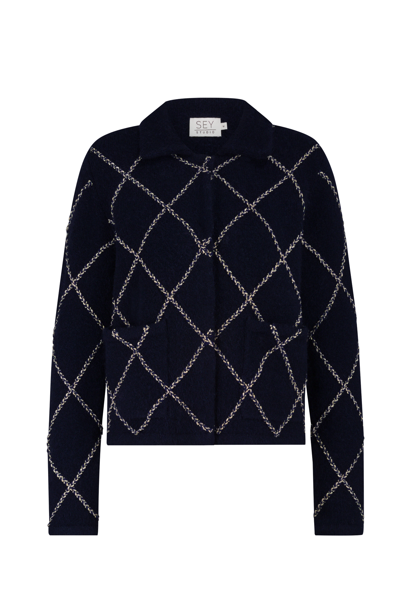 Kacy Strickjacke Marine-Navy-Print