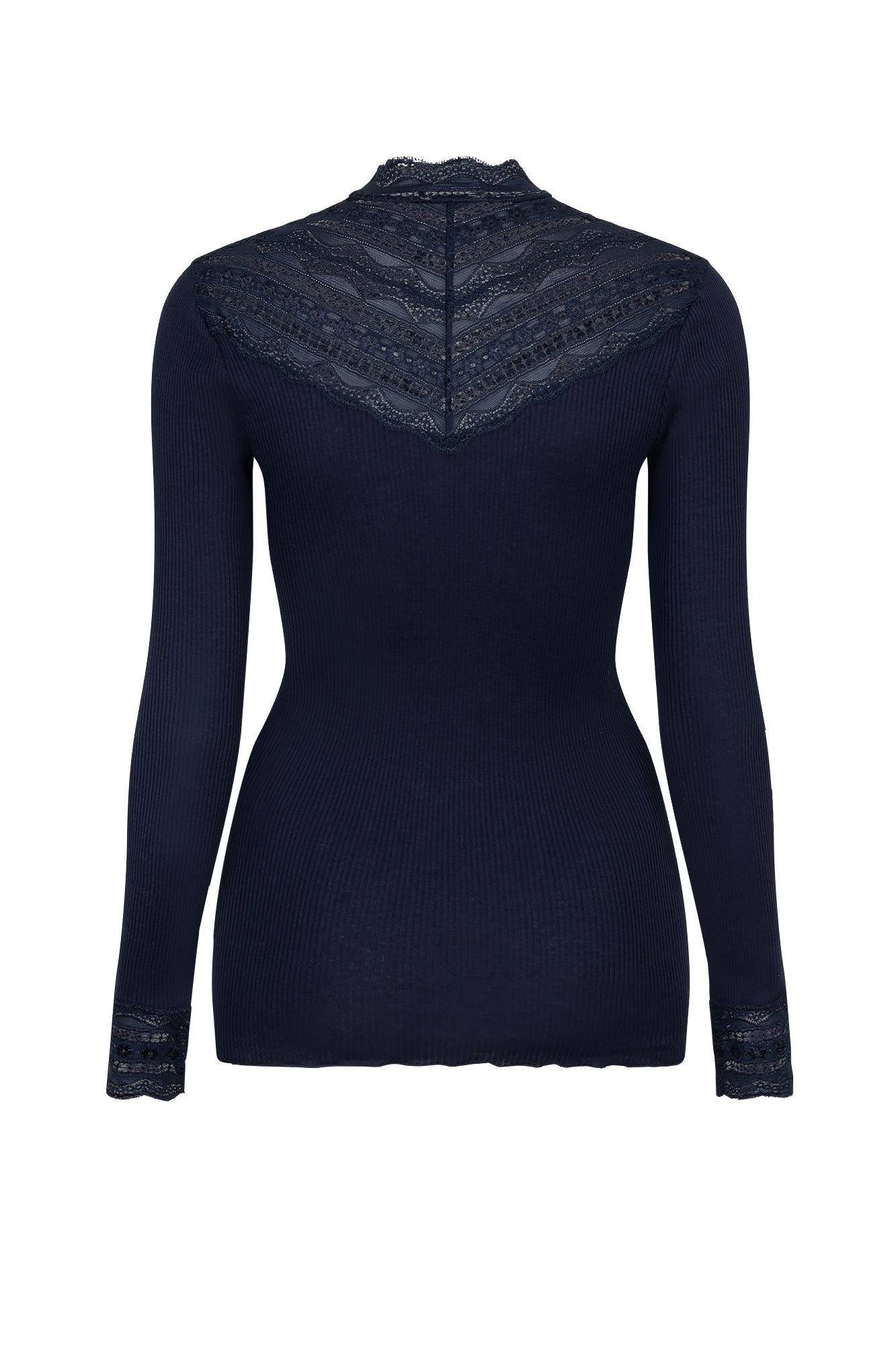 Benita Spitzen-Top Stehkragen MARINE-NAVY
