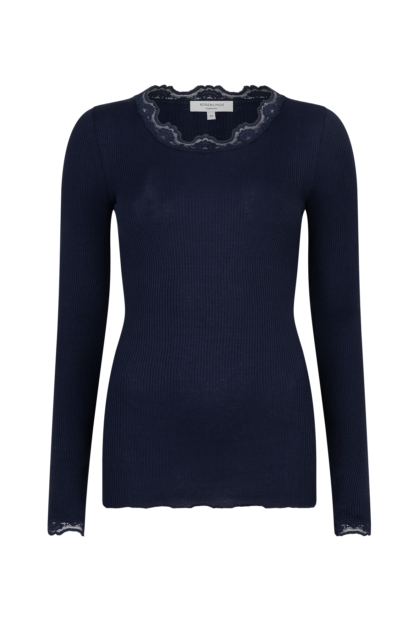 Babette Langarm-Top mit Spitze Marine-Navy
