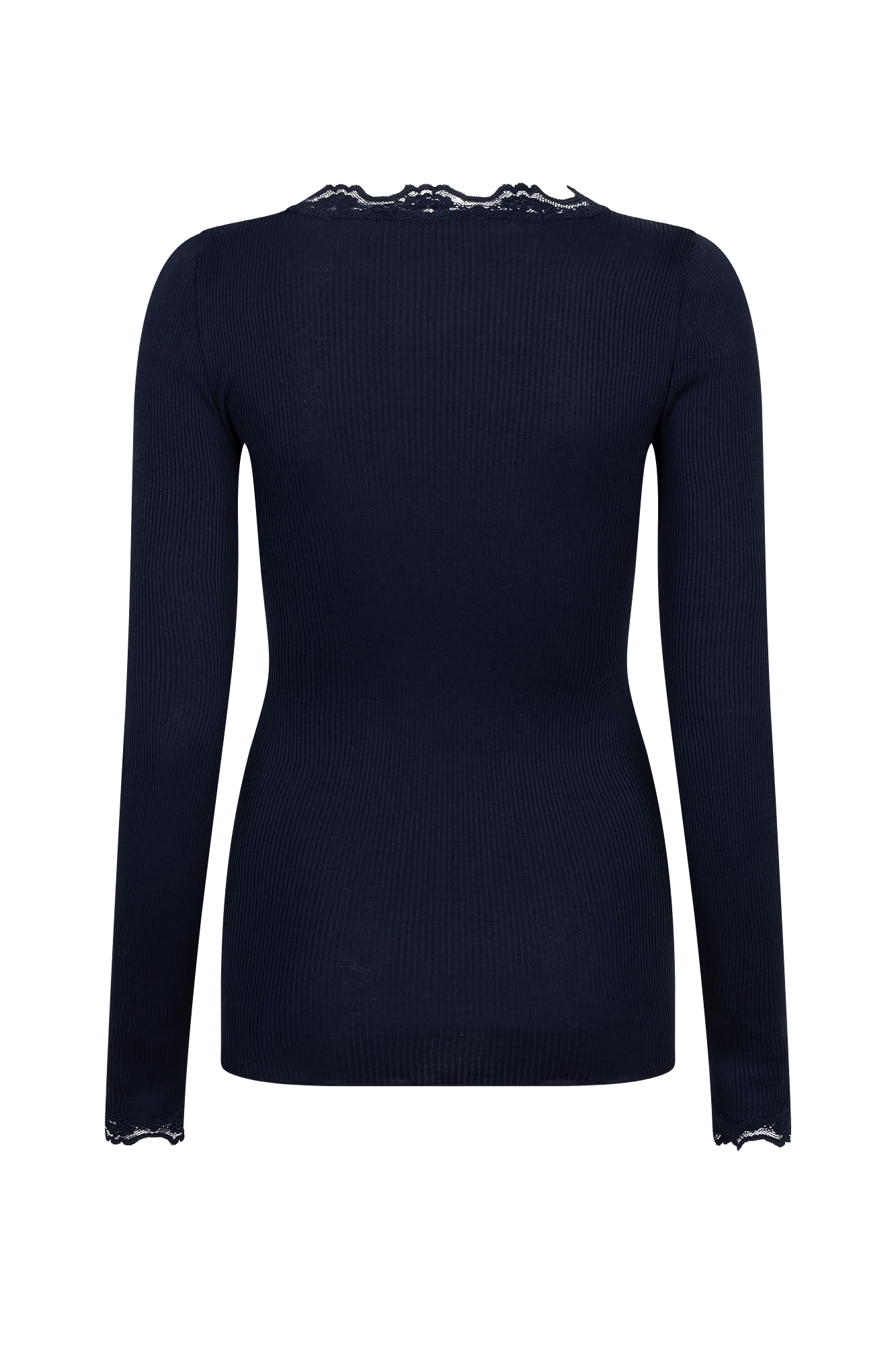Babette Langarm-Top mit Spitze Marine-Navy