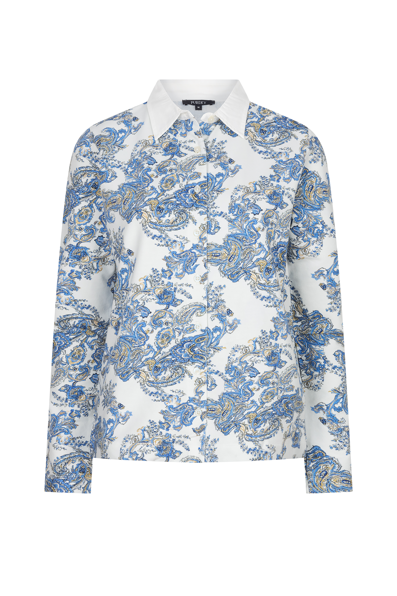 Olina Top Blau Print
