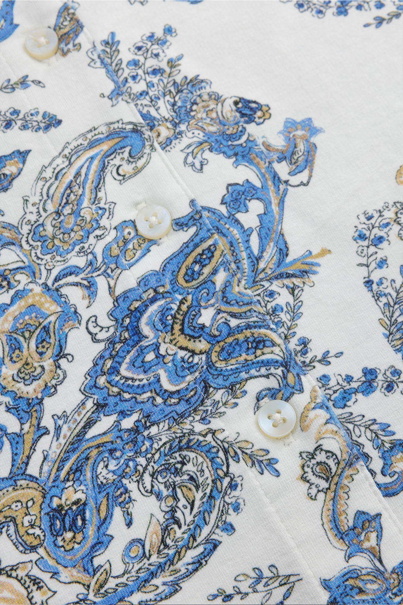 Olina Top Blau Print