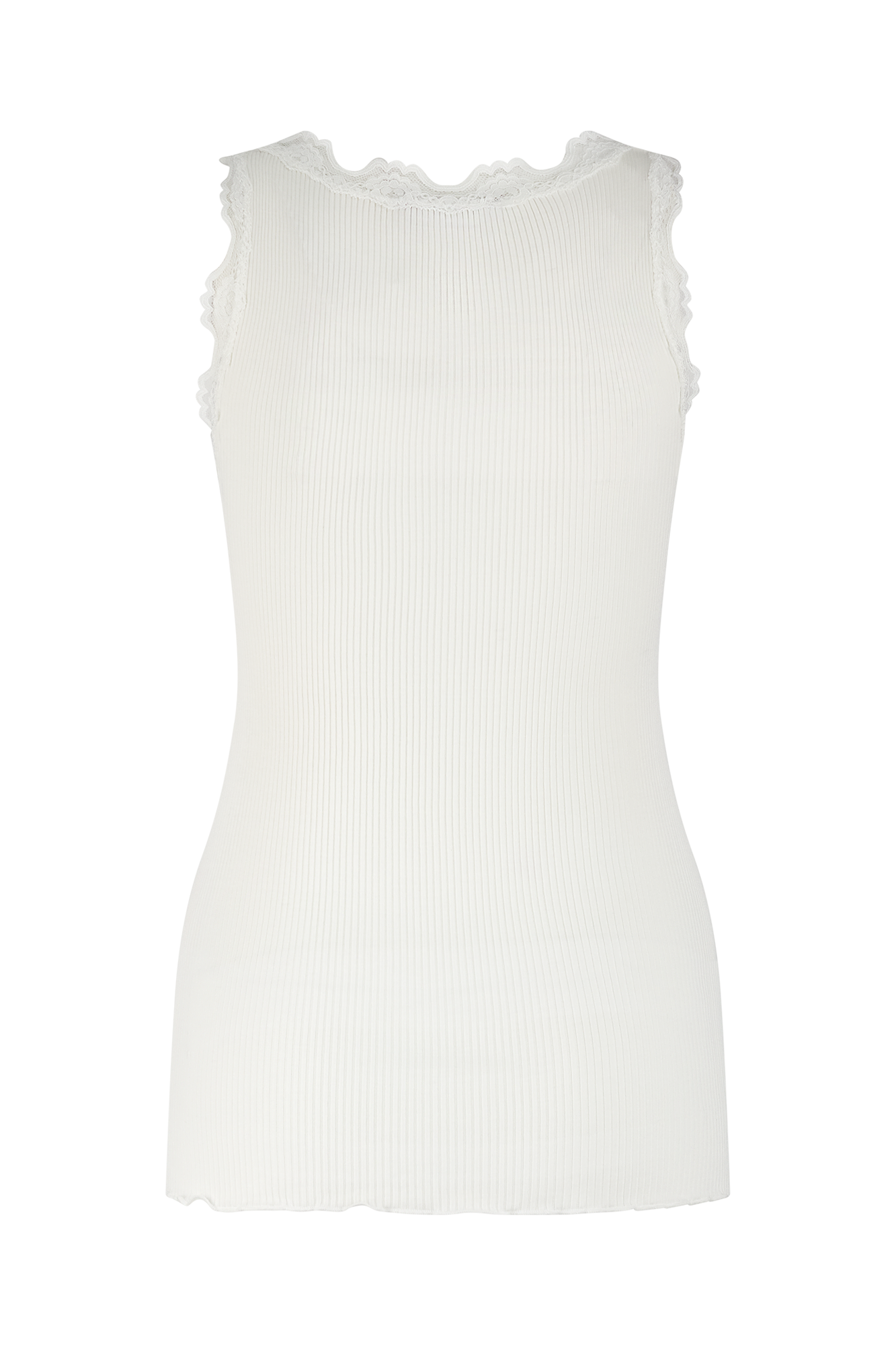 Babette Ärmelloses Spitzen-Top mit U-Ausschnitt Off-white