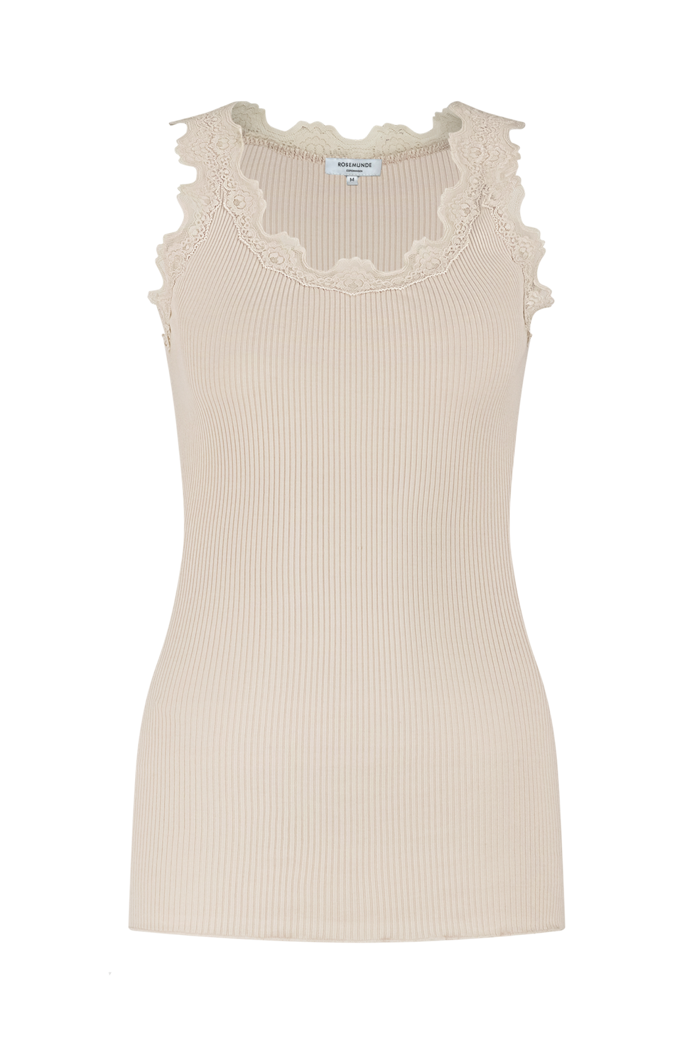 Babette Top mit U-Ausschnitt und Spitze Sand