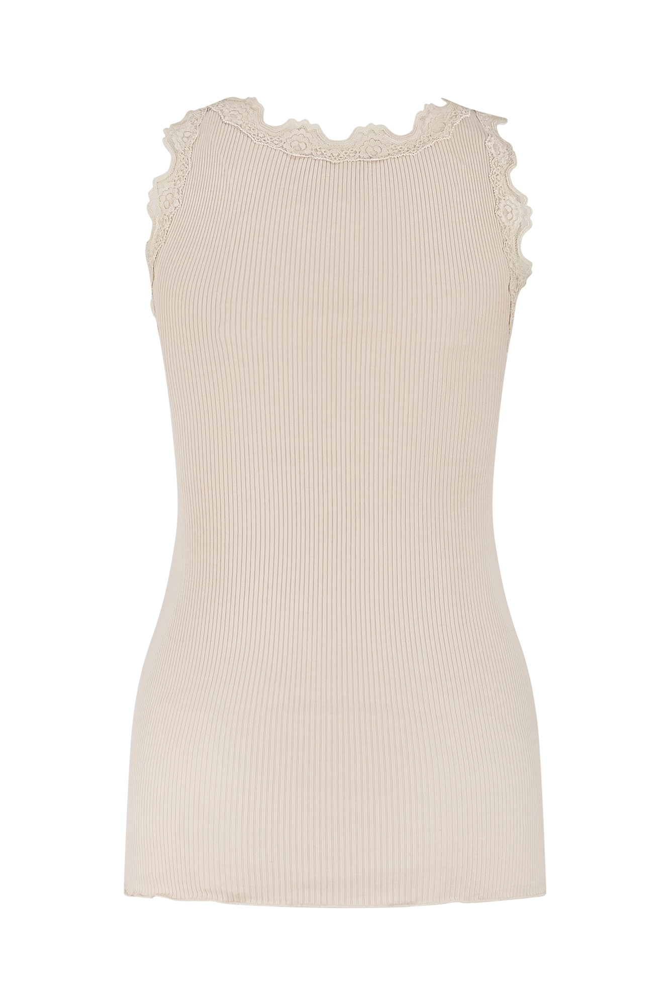 Babette Top mit U-Ausschnitt und Spitze Sand