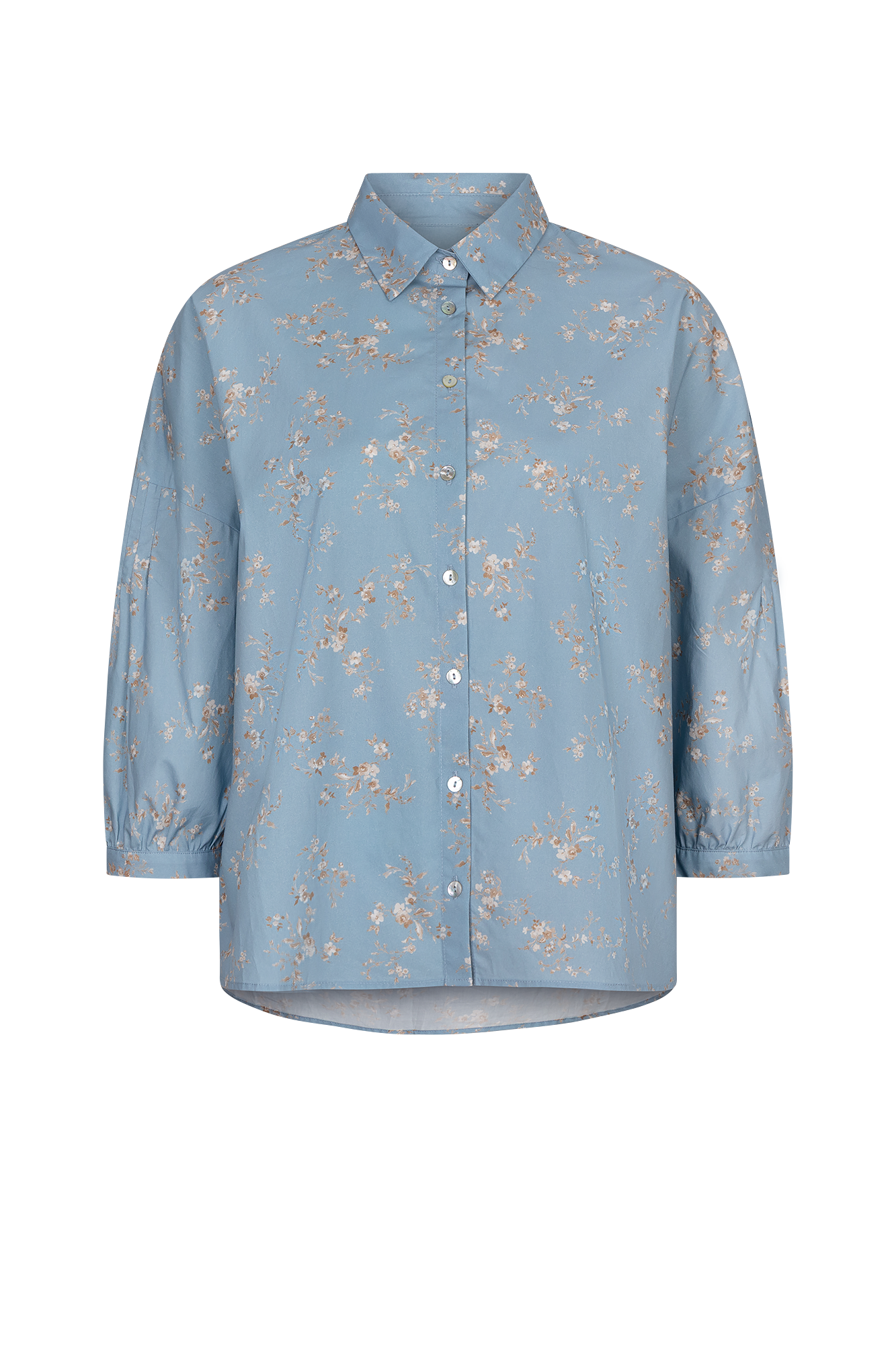 Marian Bluse Hellblau Print