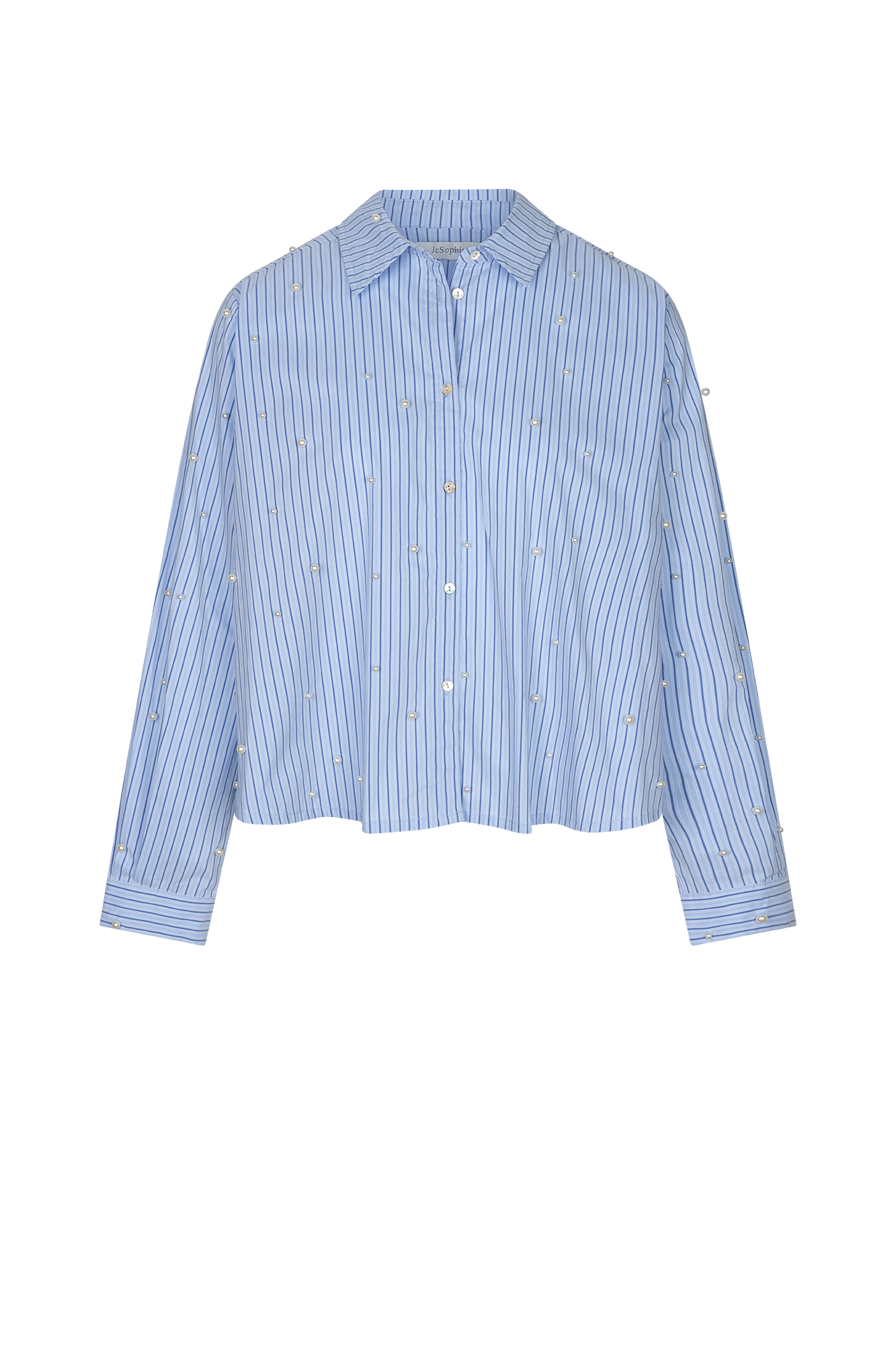 Patches Bluse Hellblau