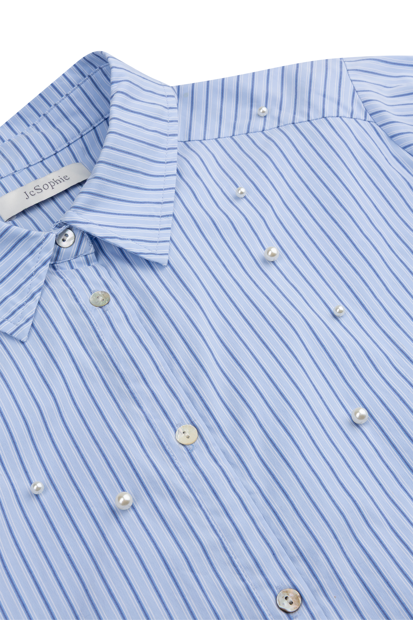 Patches Bluse Hellblau