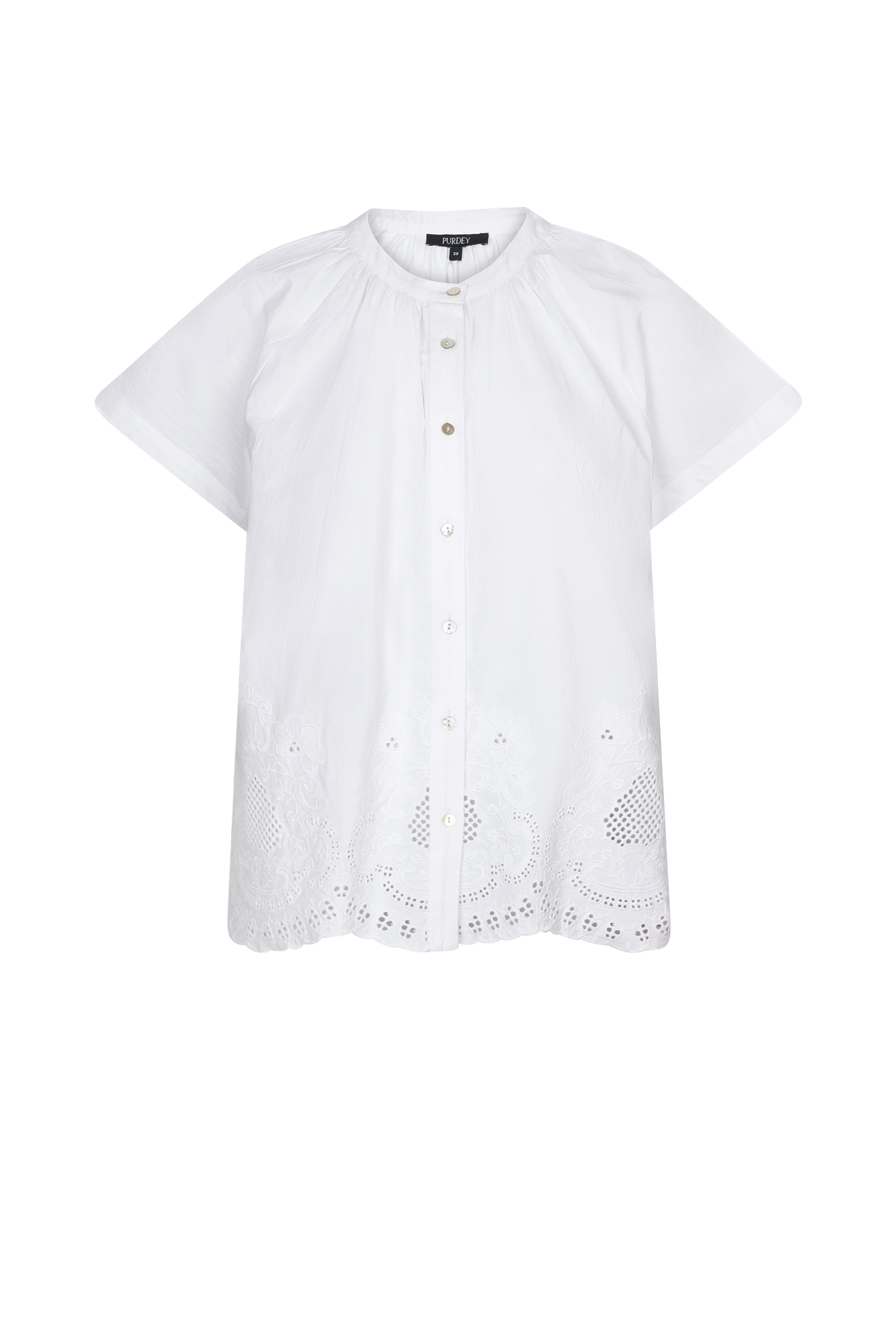 Karo Blouse Bluse Weiß