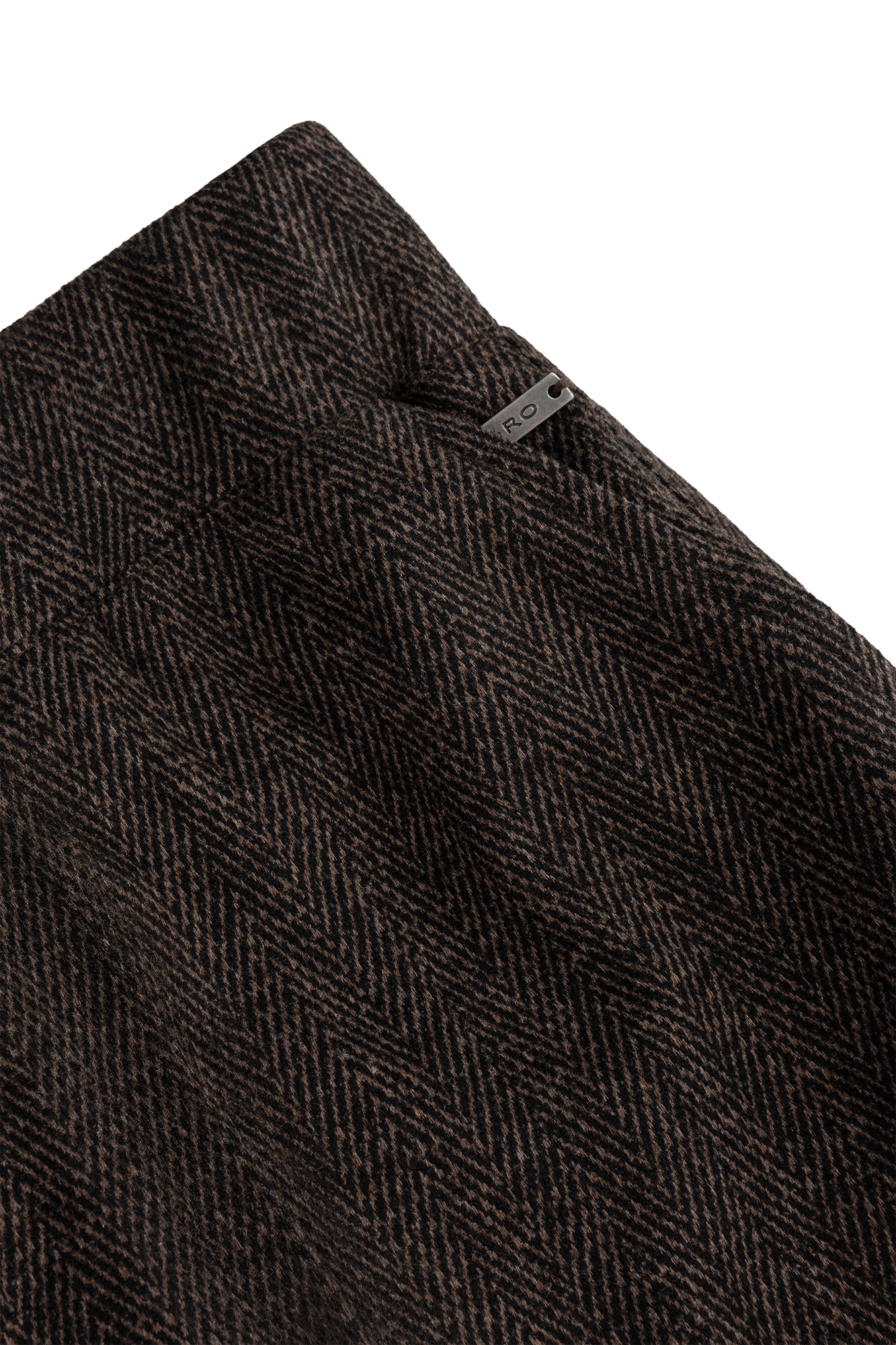 Wide Pant Herringbone Bruin