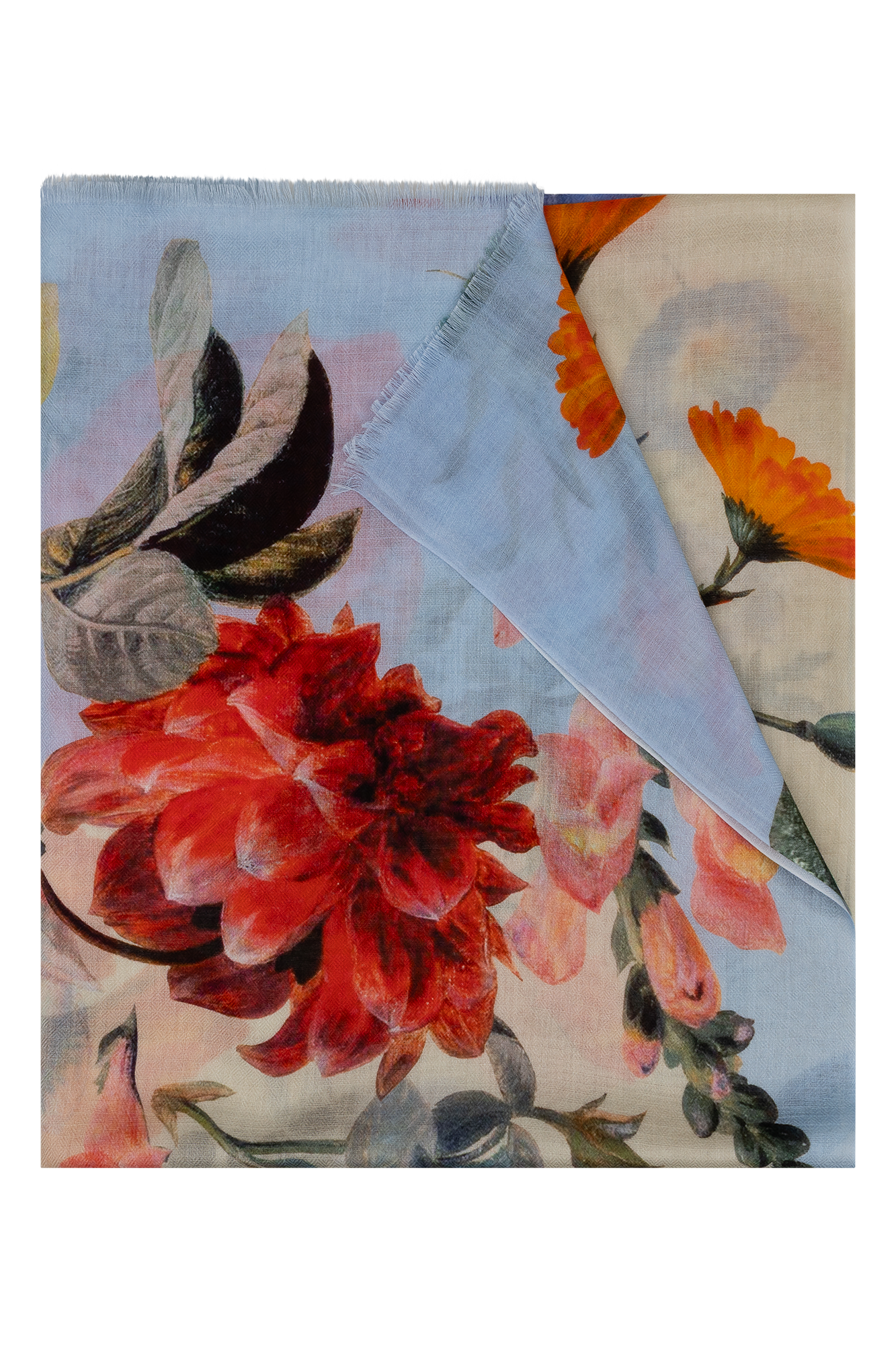 Gwen Shawl Licht Blauw Print