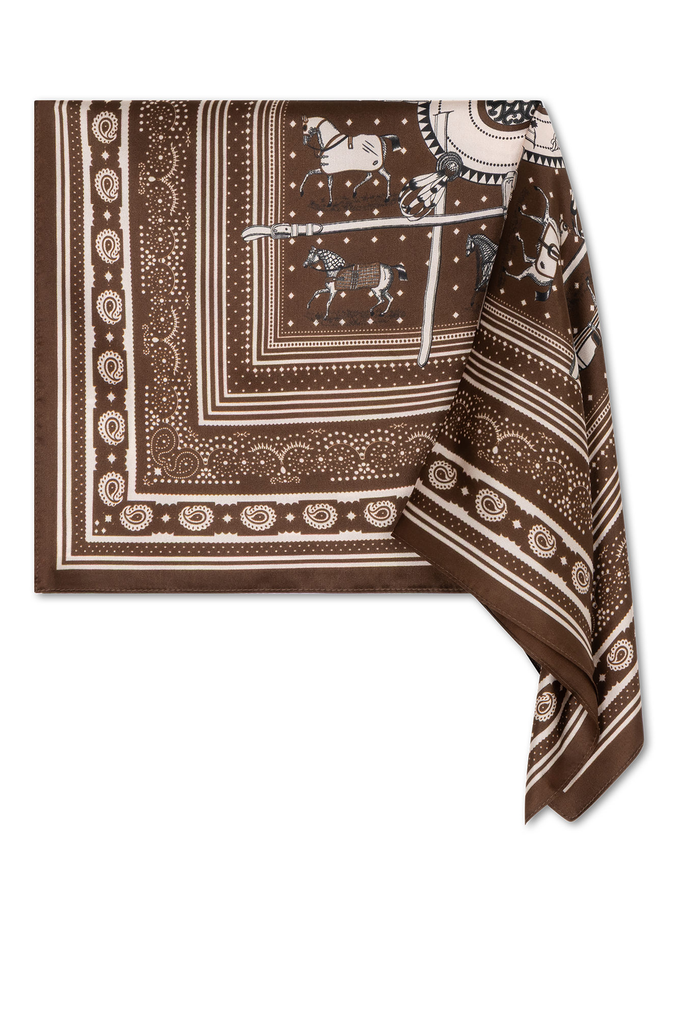 Dina Shawl Schal Braun Druck
