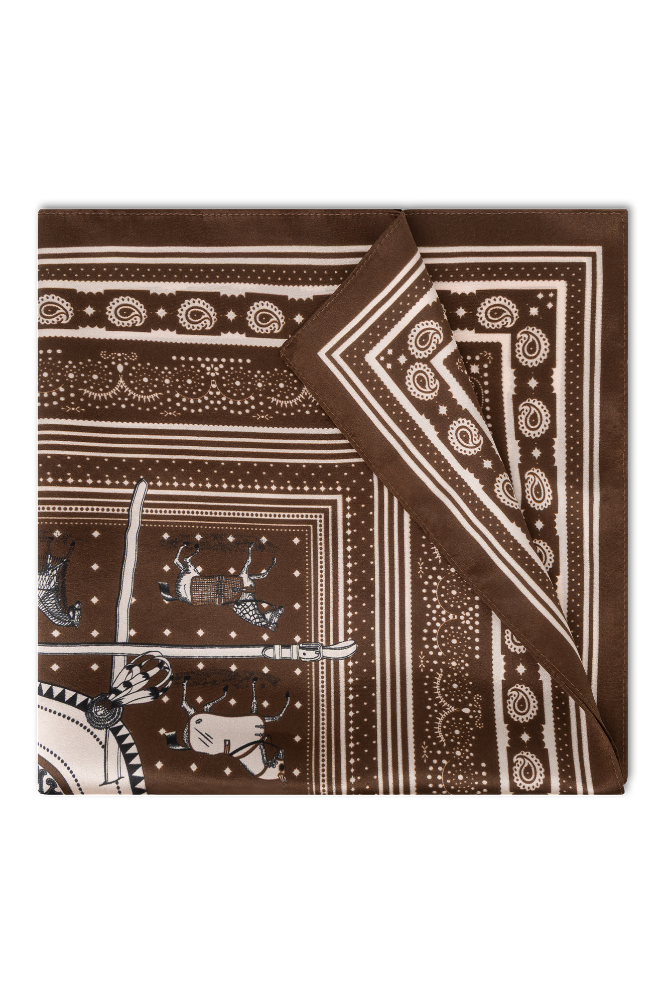Dina Shawl Schal Braun Druck