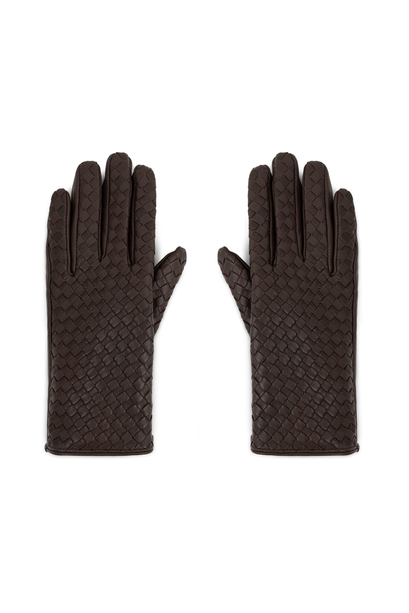 Gevlochten Handschoen Donker Bruin