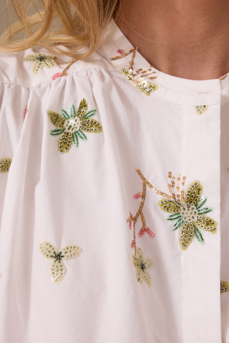 Luna Bluse Off-white Print