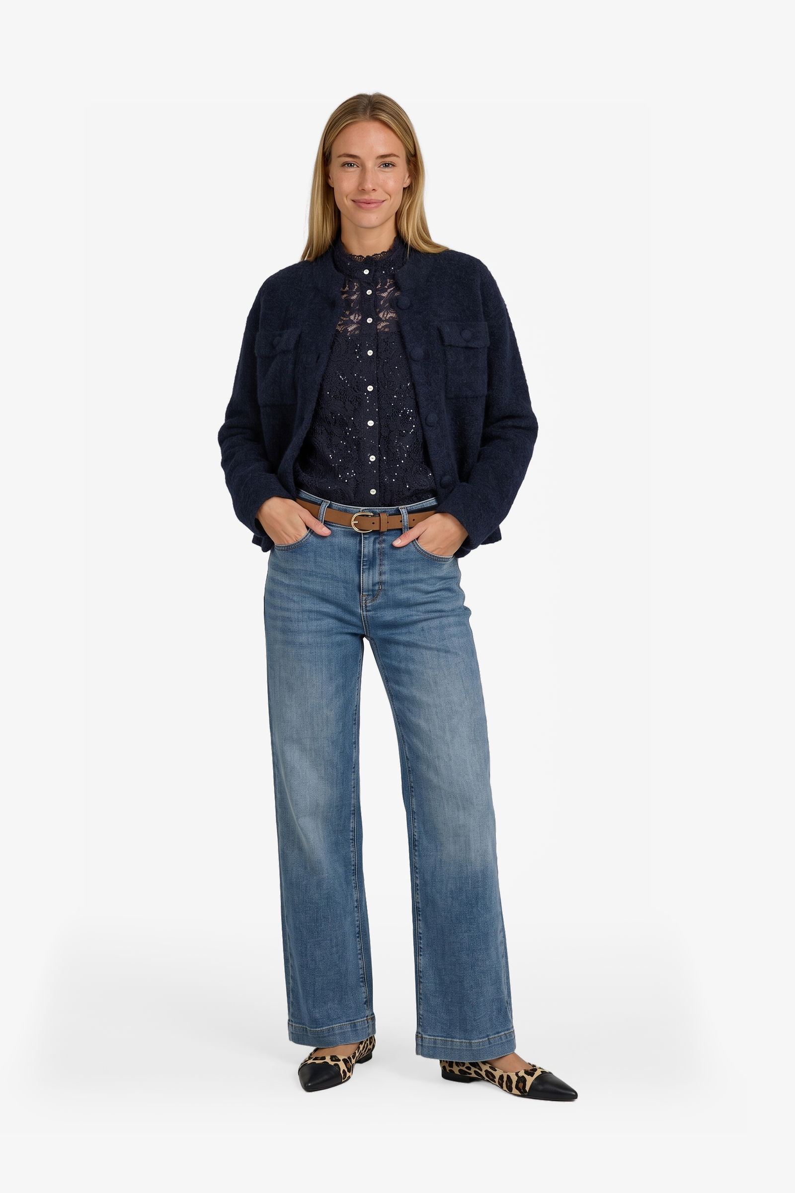 Rosina Bluse Marine-Navy