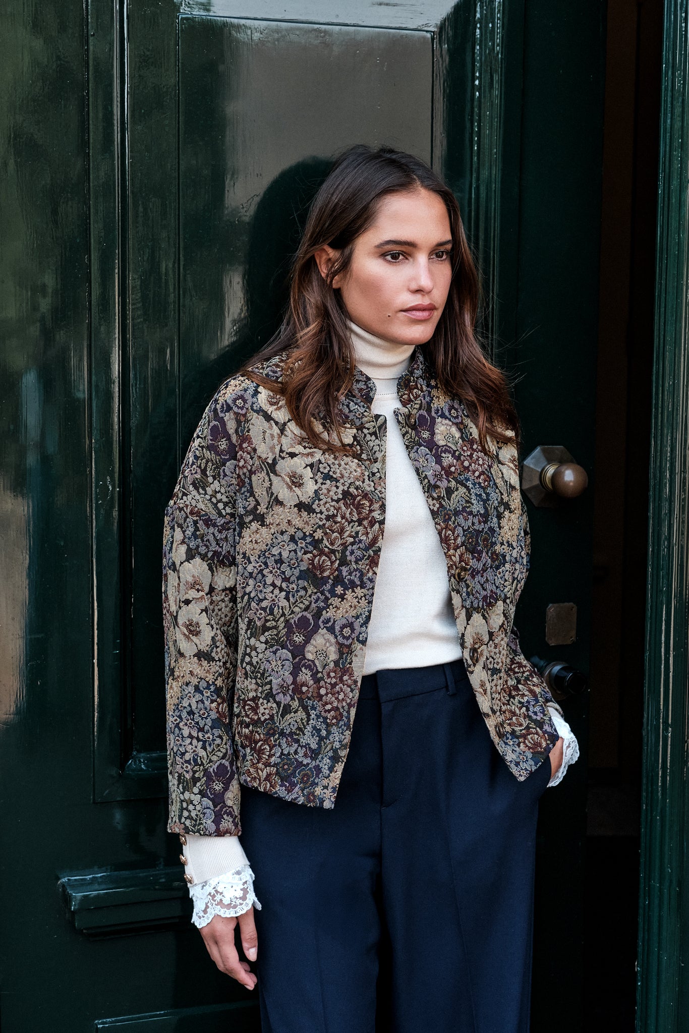 Theresa Jacke Blumen Blau