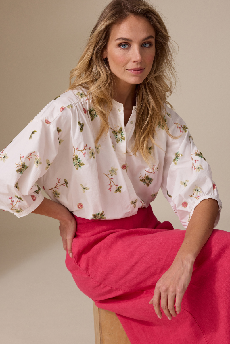 Luna Bluse Off-white Print