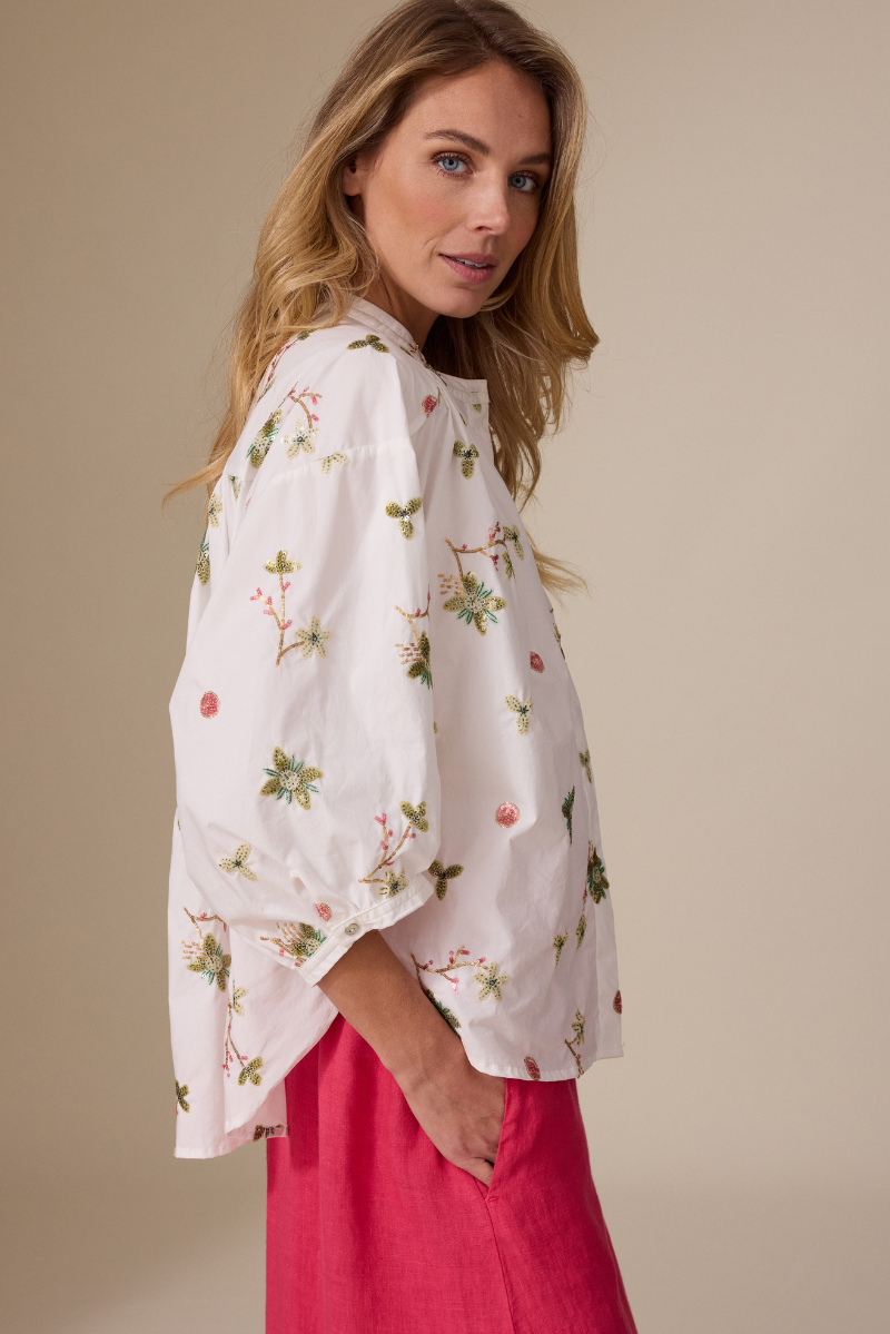 Luna Bluse Off-white Print