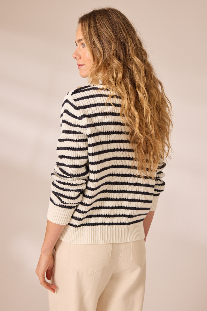 Lara Pullover Marine-navy Print
