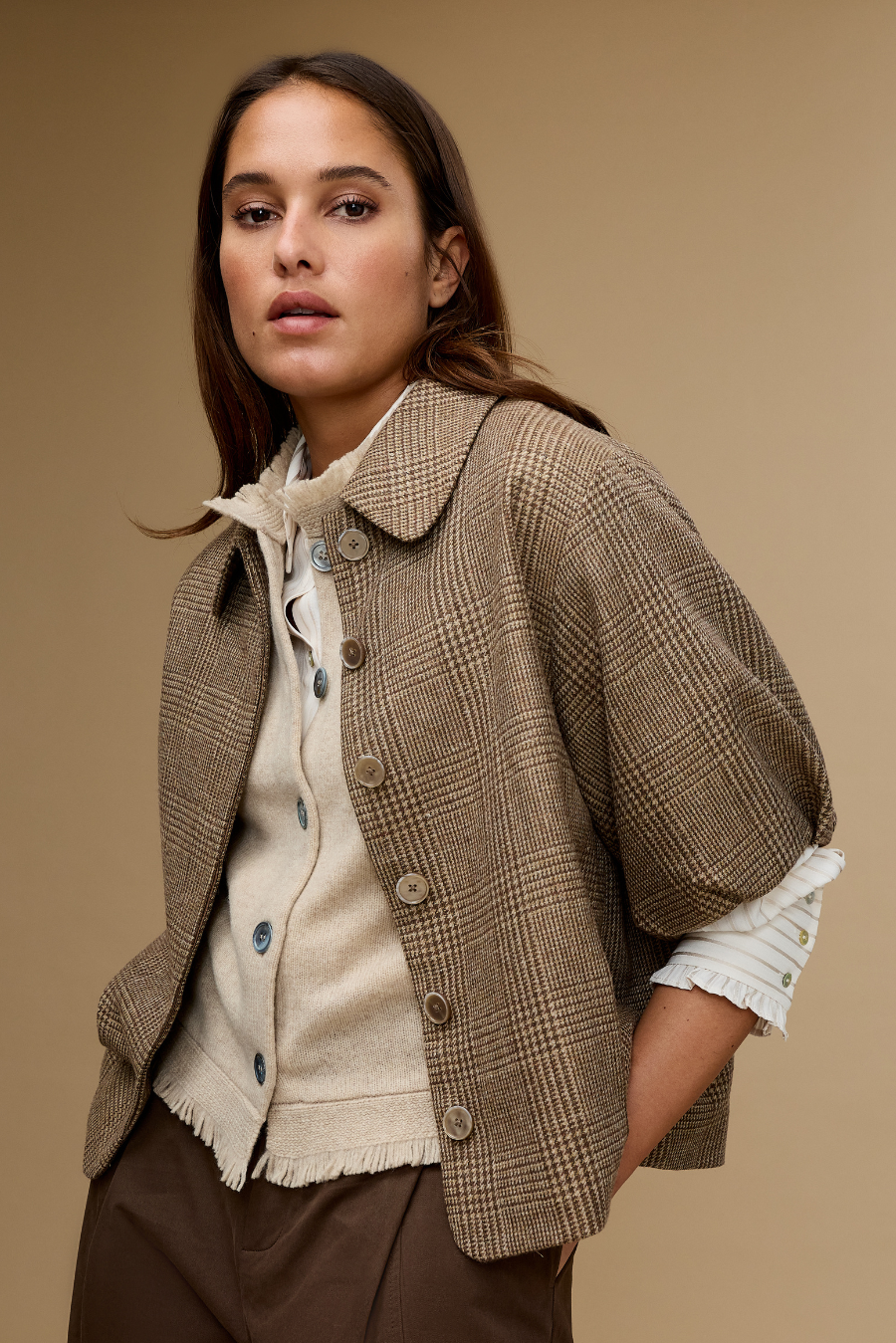 Tjitske Jacke Braun Print