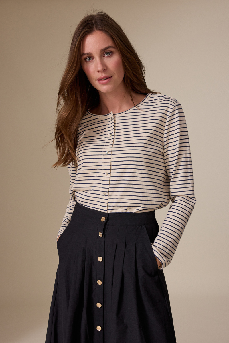 Lena Vest Marine-navy Streifen